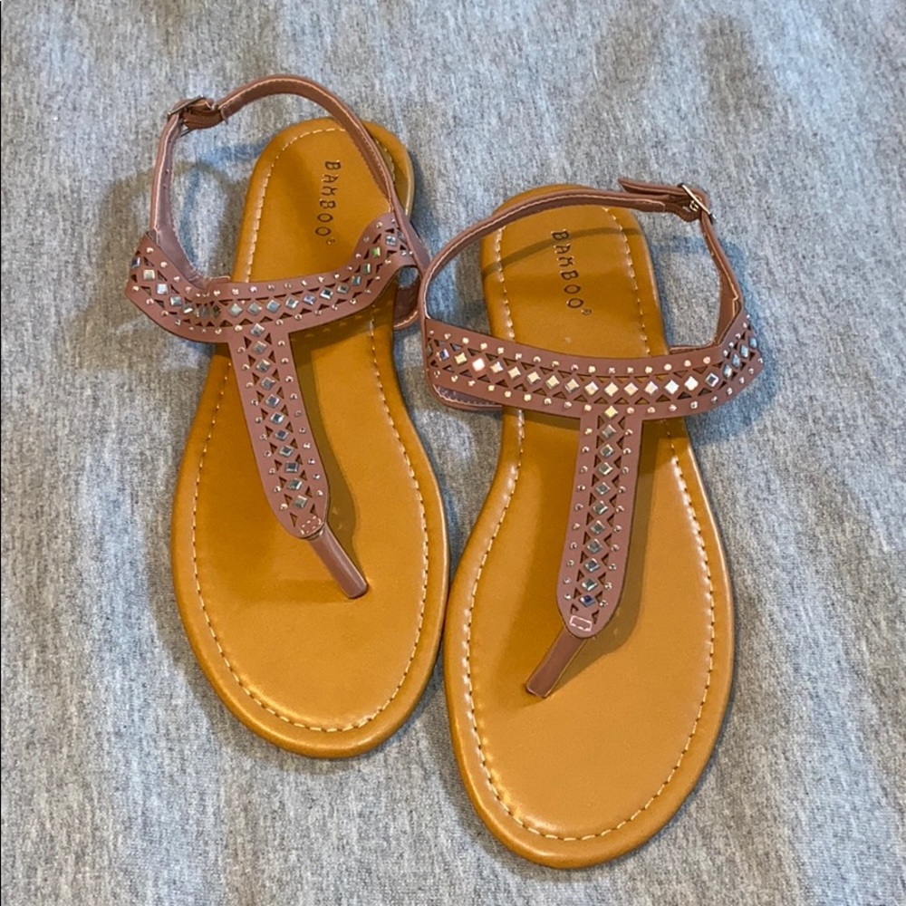 Bamboo pink sandals
